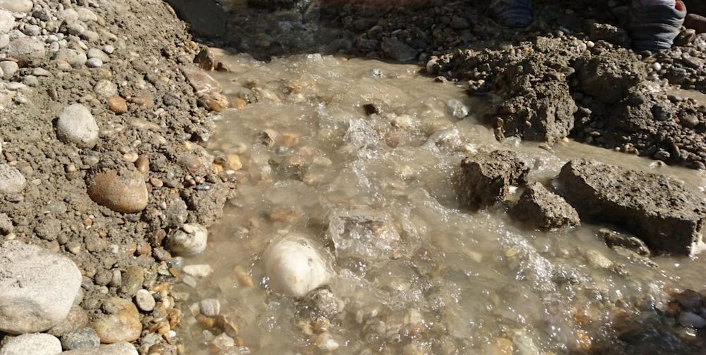 Wassereinbruch in einer Baugrube